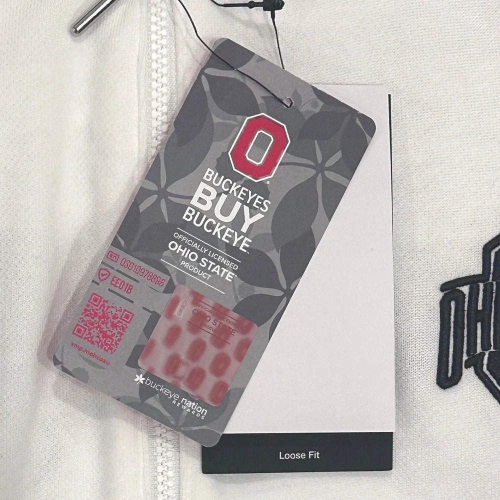 Nike Ohio State Buckeyes Hoodie Womens XL White New With Tags Snag Colorblock